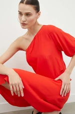Šaty Bruuns Bazaar červená barva, midi