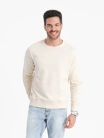 Ombre BASIC men's sweatshirt with round neckline - cream
