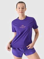 Dámske regular tričko s potlačou - fialové
