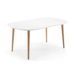 Biały rozkładany stół z białym blatem 100x160 cm Oqui – Kave Home