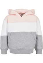 Girls' Oversize 3-Tone Sweatshirt Light Pink/White/Grey