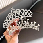Style Hairpin Wedding Hair Accessories Children Girls Hair Comb Princess Tiaras Rhinestone Hairpin Crystal Crowns