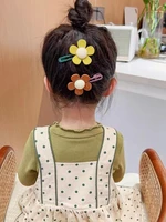 Korean Kawaii Flower Hair Pin Kids Sweet Candy Color Hair Clips for Baby Girls Barrettes Headwear Children Hair Accessories
