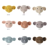Soft-Cotton Baby Pacifier Chain DIY Mini Knitted Elephant Heads 1.8x1.8-inch