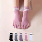 Four Seasons Toes Short Socks Woman Girl Cotton Striped Solid Sweat-Absorbing Breathable Soft Elastic 5 Finger Harajuku Socks