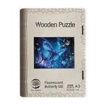 Wooden puzzle Fluorescent Butterfly A3 GID - svítící ve tmě