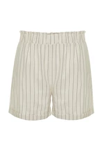 Trendyol Curve Beige Striped Linen Look Shorts & Bermuda