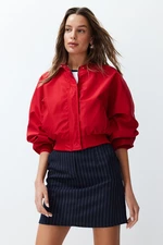 Trendyol Red Oversize Gather Detailed Waterproof Bomber Jacket Coat