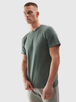 Pánské tričko regular z organické bavlny s potiskem - khaki
