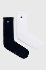 Detské ponožky United Colors of Benetton 2-pak biela farba