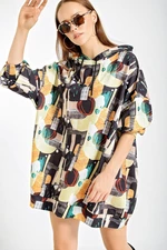 Bigdart 4125 Nadrozmerné šaty s kapucňou - Béžová