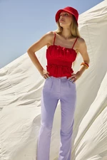Pantaloni monocolore da donna Trendyol Pleated
