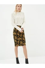 Koton Women's Mustard Patterned Skirt