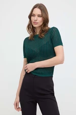 Bavlnený sveter Liviana Conti zelená farba,tenký,L4SC21