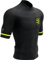 Compressport Trail Postural SS Top M Black/Safety Yellow S Koszulka do biegania z krótkim rękawem
