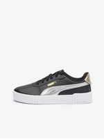 Black Women's Leather Sneakers Puma Carina 2.0 Metallic Shine - Women