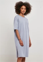 Women's organic oversized T-shirt with slit violablue