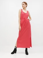 Red striped basic maxi dress with buttons and slits VERO MODA Daina