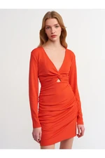 Dilvin 90300 Drape Dress-red