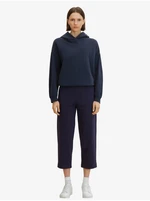 Dark blue women's shortened wide trousers Tom Tailor - Women