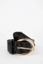 DEFACTO Woman Oval Buckle Faux Leather Classic Belt