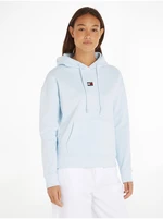 Light blue Womens Sweatshirt Tommy Jeans Badge Hoodie - Women