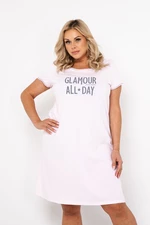 Glamour women's shirt with short sleeves - light pink