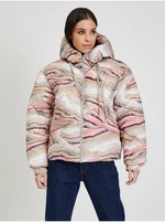 Pink-Beige Women Patterned Winter Quilted Jacket Tom Tailor - Women