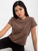 Peach brown T-shirt with basic neckline