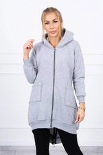 Insulated sweatshirt with zipper at the back gray