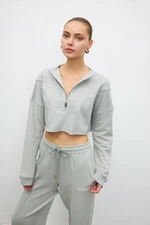 VATKALI Zipper crop sweatshirt