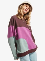 Women's brown-pink sweatshirt Roxy Happy Daize - Women