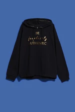 Hoodie with decorative lettering