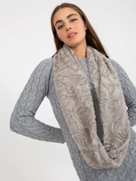Zimní šedý šátek z umělé kožešiny
