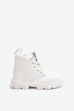 Zateplené patentované dětské boty Big Star Bílé