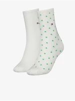 Tommy Hilfiger Underwear Sada dvoch párov dámskych ponožiek v krémovej farbe Tommy Hilfiger