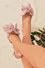 Fox Shoes Women's Powder Satin Fabric Heeled Shoes
