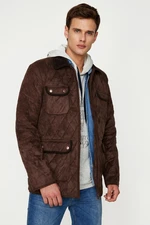 Koton Men's Brown Pocket Detailed Coat