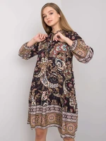Black loose dress with patterns Brooke OCH BELLA
