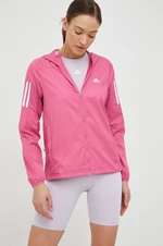 Běžecká bunda adidas Performance růžová barva