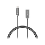 Kábel Connect IT Wirez Steel Knight USB/Lightning, ocelový, opletený, 1m (CCA-4010-AN) sivý odolný USB kabel • Lightning koncovka • délka 1 m • kovové