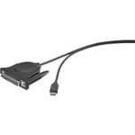 Adaptér paralelní Renkforce [1x USB-C™ zástrčka - 1x D-SUB zásuvka 25pólová] černá