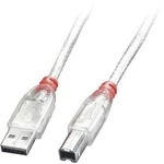 Kabel LINDY Lindy USB 2.0 Kabel Typ A/B, transparent, 0,5m 41751, 50.00 cm, transparentní