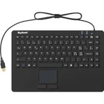 Klávesnice Keysonic KSK-5230IN (CH), silikonová membrána, vodotěsné (IPX7), integrovaný touchpad, tlačítka myši, černá