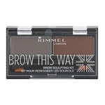 Rimmel Brow This Way paleta pre líčenie obočia odtieň 003 Dark Brown 1,3 g