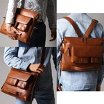 Ekphero Men Casual Briefcase 13-14 Inch Laptop Bag Handbag Multifunction Shoulder Bag Backpack