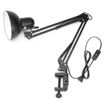 Flexible Swing Arm Clamp Mount Lamp Black Adjustable Office Studio Home Table Desk LED Light Desktop Lamp For Home Offic