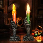 Halloween Light Flameless Plastic Candles Halloween Decoration Props Ghost Light