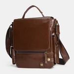 E Ekphero Men PU Leather Vintage Business Multifunction Multi-card Slots Multi-pockets Crossbody Bag Shoulder Bag