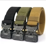 125cm TUSHI 3.8cm Thicken Nylon Tactical Belt Metal Quick Release Military Army Fan Leisure Camping Pants Canvas Fabric